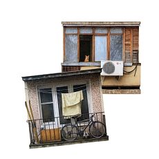 Набор магнитов «Выросли и уехали. Балконы 1»