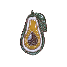Брошь ручной работы «Авокадо», Partala ceramics