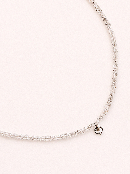 Чокер ручной работы «Heart», алмазное стекло, родированная латунь, фото 1.