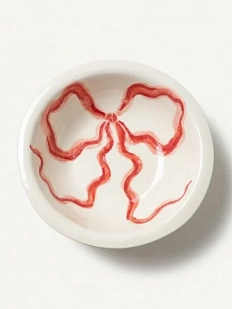 Глубокая тарелка ручной работы Йеллоускуп «Бантик», керамика, 18 см