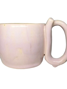 Кружка ручной работы, светло-розовая, керамика, 400 мл