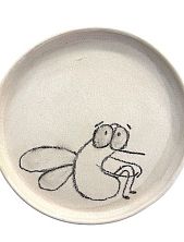 Тарелка ручной работы «Муха», керамика, 15 см