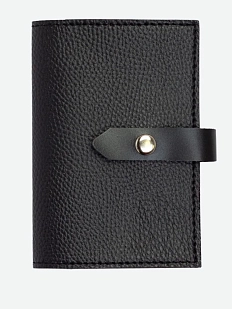 Обложка органайзер для документов с ремешком Kokosina bags, искусственная, чёрный