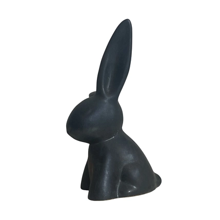 Статуэтка ручной работы Кролик, чёрная матовая, керамика, фото 2.