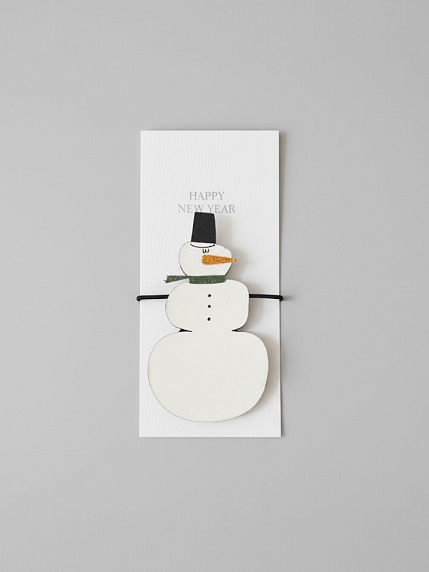 Бирка для подарка на прищепке «Снеговик», BOE, фото 1.