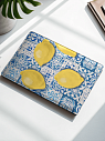 Обложка на студенческий билет «Лимоны на плитке Азулежу», экокожа, превью фото 2
