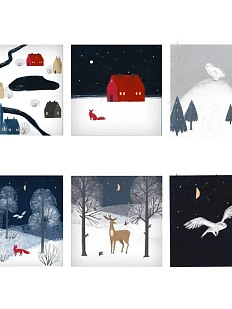 Набор квадратных сканди открыток №6, 6 шт.