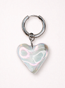 Моносерьга «Сердечко» прозрачная, полимерная глина, превью фото 1