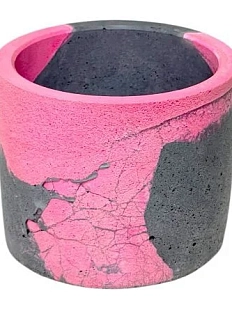 Кашпо Детали решают «Средняя деталь», бетонное, серо-розовый
