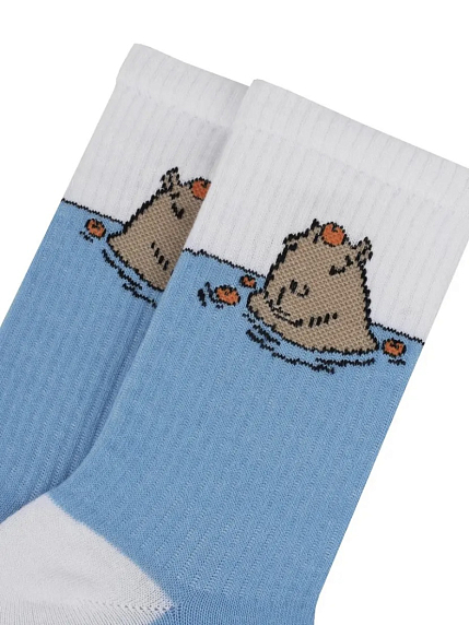 Носки «Капибара Дзен», р-р 40-45, голубые, фото 4.