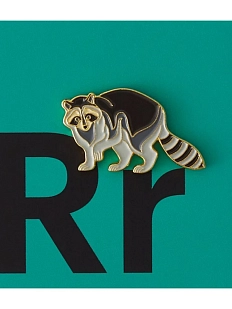 Металлический значок Heart of Moscow «Енот» серия Зоопарк