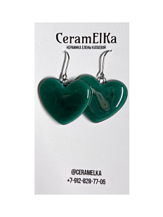 Серьги ручной работы в ассортименте, керамика, разноцветный