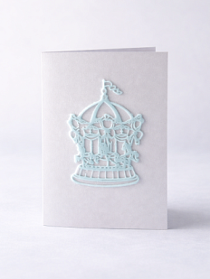 Открывающаяся открытка DARI DARI «Карусель» с фигурным элементом, голубая