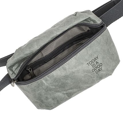 Поясная сумка Ranzel Bags «Dirox Gray», тайвек, серая, фото 3.