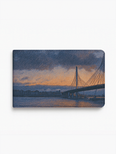 Обложка на студенческий билет «Вантовый мост», экокожа