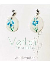 Серьги «Незабудки», керамика, белые