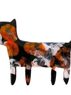 Брошь деревянная «Кошка», пятнистая