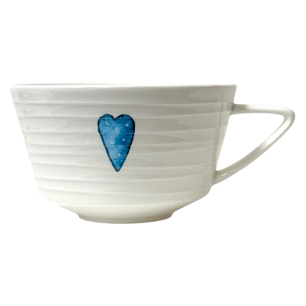 Чашка для чая ручной работы Мадам де Тюль с фигуркой внутри Ёжик в зимнем лесу, фарфор, 250 мл, фото 4.