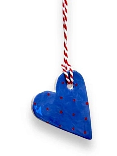 Ёлочная игрушка Elizabeth Madar «Сердечко», 5 см, керамика
