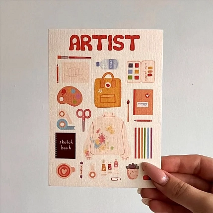 Открытка «Artist», фото 1.
