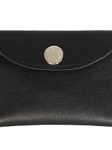 Cкладной кошелек-визитница ручной работы, Kokosina bags, натуральная кожа, чёрный