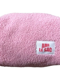 Косметичка ручной работы АМИ (Ami lé sac) «Moyen», розовый барашек