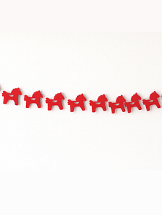 Гирлянда бумажная «Лошадки», красная