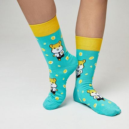 Носки «Тапальщик хомяка», р-р 42-46, бирюзовые, фото 3.