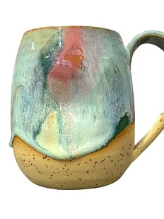 Кружка ручной работы «Зелёные переливы», керамика, 400 мл
