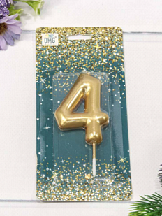 Свеча для торта «Цифра 4», 6 см