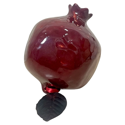 Керамический Гранат Керумбия для интерьера ручной работы, бордовый, 8 см, фото 3.