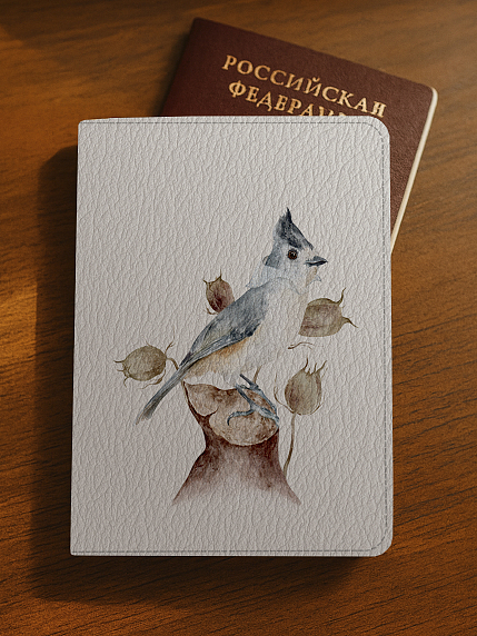 Обложка на паспорт «Синица королевская», художник Филипович Наталья, фото 2.