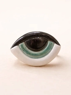 Кольцо ручной работы КерамЕлКа «Глаз бирюзовый», керамика