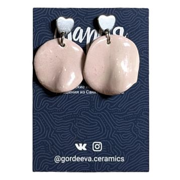 Серьги Мария Гордеева, керамика, розовые, фото 1.