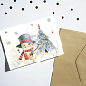 Открытка DARI DARI на Новый год «Снеговик и ёлка», А6, превью фото 2
