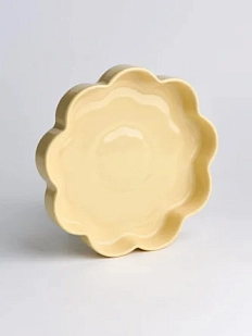 Тарелка ручной работы с бортиком ОХ! керамика «Со-цветие», жёлтая, керамика, 15 см