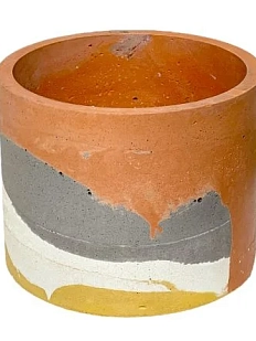 Кашпо Детали решают «Большая деталь», бетонное, оранжево-белый