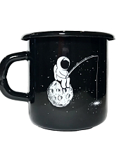Эмалированная кружка «Космонавт», чёрная, 400 мл