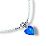 Колье ручной работы «Glass heart», синее, латунь, жемчуг, стекло, превью фото 1