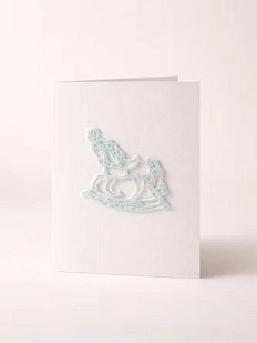 Открывающаяся открытка DARI DARI «Лошадка-качалка» с фигурным элементом, голубая