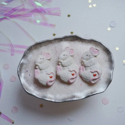 Брошь Радость Рядом «Крысёнок», белая, фото 3.