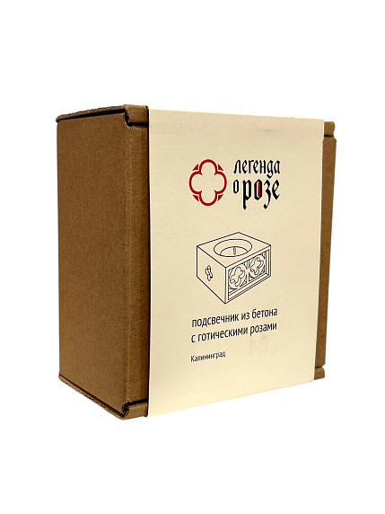 Подсвечник с готическими розами, бетон, фото 4.