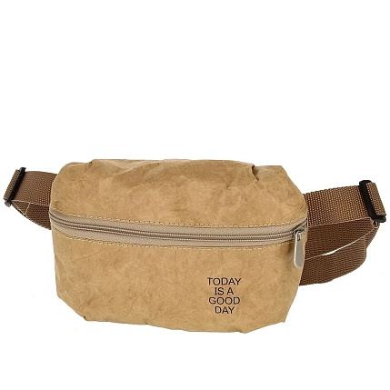 Поясная сумка Ranzel Bags «Dirox Кraft», крафт, тайвек, бежевая, фото 1.