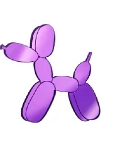 Брошь Monolama «Собака из воздушных шариков», фиолетовая, оргстекло