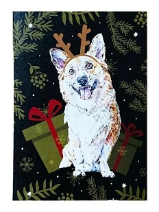 Открытка «Новогодний корги», 10 х 15 см