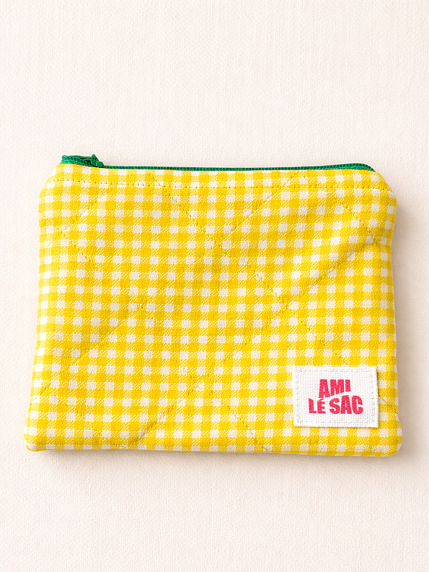Мини-кошелёк ручной работы АМИ (Ami lé sac), жёлтая мелкая клетка, фото 1.