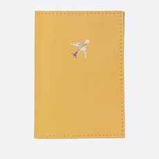 Обложка на паспорта с самолётом Kokosina bags, натуральная кожа, мимоза