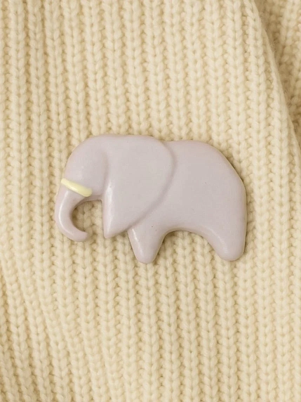 Брошь Екатерина Юдо «Сиреневый слон», керамика, фото 4.