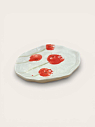 Блюдце ручной работы Катя Вебер "Красные маки", керамика, 8 см, превью фото 2