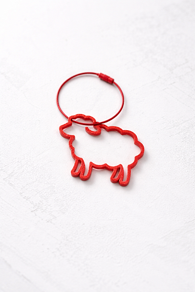 Брелок «Овечка», символ года 2027, красный, 6 см, фото 2.